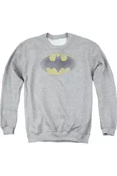 Толстовка с круглым вырезом для взрослых с выцветшим логотипом Batman Gildan, цвет athletic heather