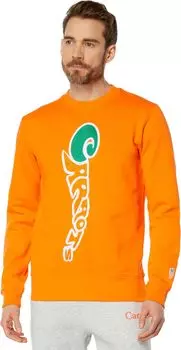 Толстовка с круглым вырезом Groovy Wordmark Carrots By Anwar Carrots, оранжевый