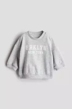 Толстовка с круглым вырезом H&M, серый