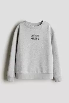 Толстовка с круглым вырезом H&M, серый