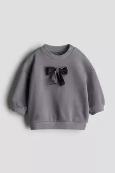 Толстовка с круглым вырезом H&M, серый