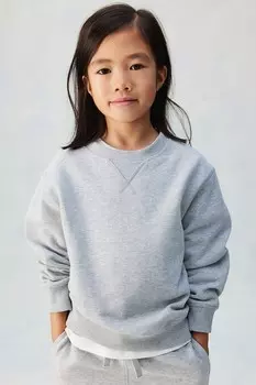 Толстовка с круглым вырезом H&M, серый