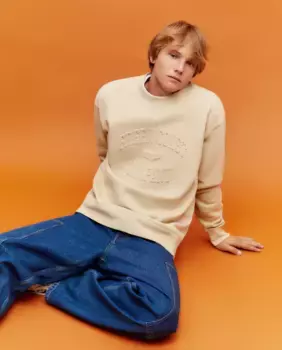 Толстовка с круглым вырезом и двойным эффектом одежды Green Coast, цвет Crema