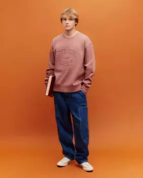 Толстовка с круглым вырезом и двойным эффектом одежды Green Coast, розовый