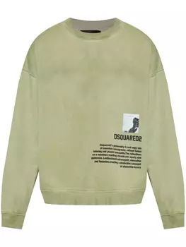 Толстовка с круглым вырезом и графическим принтом DSQUARED2, зеленый