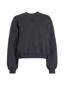 Толстовка с круглым вырезом и логотипом Essential Terry Alexanderwang.T, цвет soft obsidian