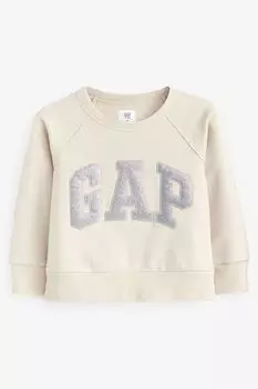 Толстовка с круглым вырезом и логотипом Gap, бежевый
