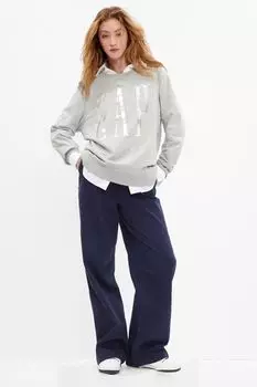 Толстовка с круглым вырезом и логотипом Gap, серый