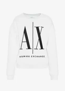 Толстовка с круглым вырезом и логотипом Icon Armani Exchange, белый
