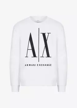 Толстовка с круглым вырезом и логотипом Icon Armani Exchange, белый