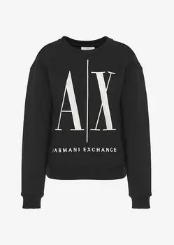 Толстовка с круглым вырезом и логотипом Icon Armani Exchange, черный