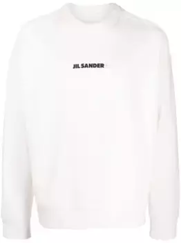 Толстовка с круглым вырезом и логотипом JIL SANDER, белый