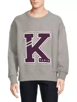 Толстовка с круглым вырезом и логотипом Kenzo, серый