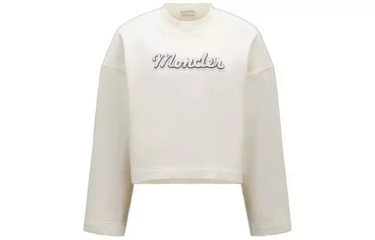 Толстовка с круглым вырезом и логотипом Moncler, белый