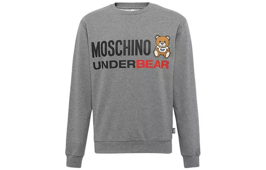 Толстовка с круглым вырезом и логотипом MOSCHINO, серый