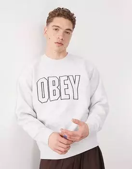 Толстовка с круглым вырезом и логотипом Obey digable пепельно-серого цвета