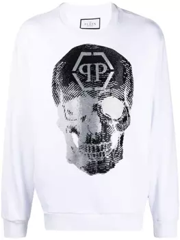 Толстовка с круглым вырезом и логотипом Philipp Plein, белый