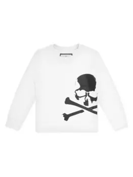 Толстовка с круглым вырезом и логотипом Philipp Plein Junior, белый