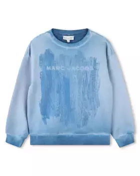Толстовка с круглым вырезом и логотипом спереди Marc Jacobs, синий