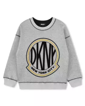 Толстовка с круглым вырезом и логотипом спереди DKNY, светло-серый