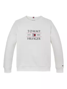Толстовка с круглым вырезом и логотипом Tommy Hilfiger Junior, белый