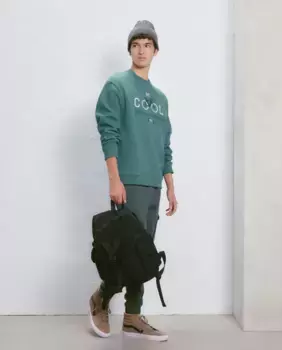 Толстовка с круглым вырезом и мужским принтом Easy Wear, цвет Verde Agua