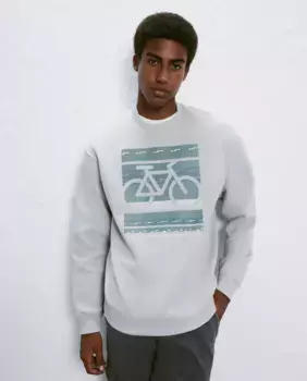 Толстовка с круглым вырезом и мужским принтом Easy Wear, светло-зеленый