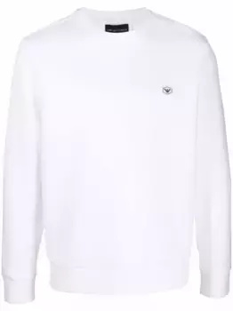 Толстовка с круглым вырезом и нашивкой-логотипом EMPORIO ARMANI, белый
