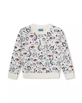 Толстовка с круглым вырезом и принтом Kenzo Kids, мультиколор