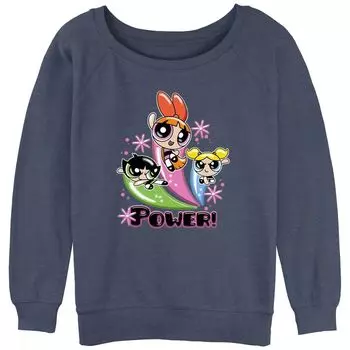 Толстовка с круглым вырезом и рисунком Power Stars для юниоров Powerpuff Girls Blossom Bubbles Buttercup Power Stars Licensed Character