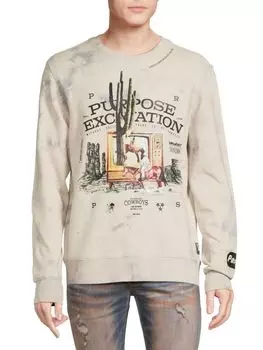 Толстовка с круглым вырезом и рисунком Purpose Excavation Prps, цвет Bleached Cream