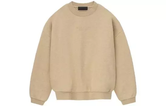 Толстовка с круглым вырезом и вышитым логотипом Fear Of God Essentials, цвет Gold Heather