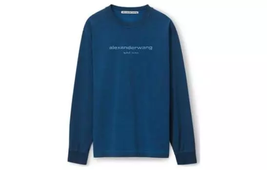 Толстовка с круглым вырезом и вышитым логотипом Alexander Wang, синий