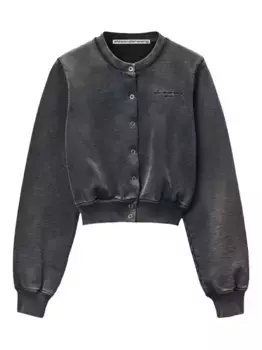 Толстовка с круглым вырезом и застежкой на кнопки Alexander Wang, черный