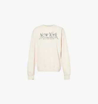 Толстовка с круглым вырезом из хлопкового трикотажа Ny 94 Sporty & Rich, бежевый