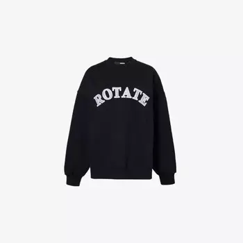 Толстовка с круглым вырезом из органического хлопкового трикотажа Rotate Sunday, черный