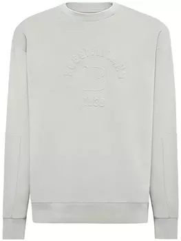 Толстовка с круглым вырезом из органической хлопковой смеси Boggi Milano, зеленый