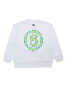 Толстовка с круглым вырезом Little Kid's & Kid's 6 Mm6 Maison Margiela, белый