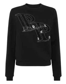 Толстовка с круглым вырезом на проволочной рамке PHILIPP PLEIN, черный