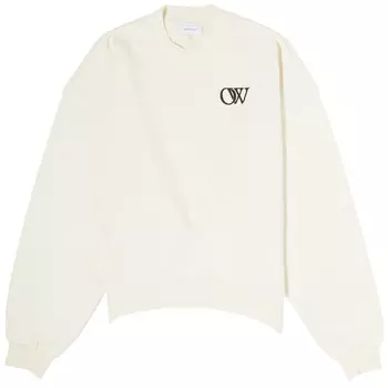 Толстовка с круглым вырезом Off-White с логотипом из флока, бежевый