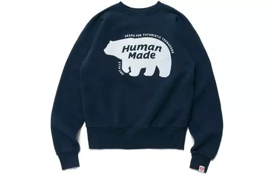 Толстовка с круглым вырезом реглан HUMAN MADE, черный