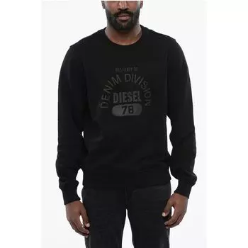 Толстовка с круглым вырезом S-GINN LOGO E17 из начесаного хлопка Diesel, Black