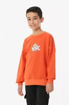 Толстовка с круглым вырезом с принтом для мальчика Fullamoda, апельсин