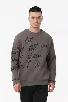 Толстовка с круглым вырезом с принтом Fullamoda, антрацит