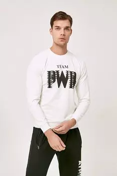 Толстовка с круглым вырезом с принтом Team Pwr Fullamoda, экрю