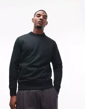 Толстовка с круглым вырезом темно-зеленого цвета Mango