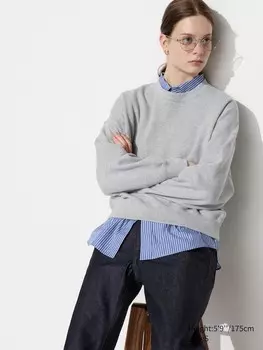 Толстовка с круглым вырезом Uniqlo, серый