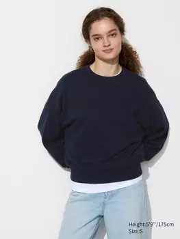 Толстовка с круглым вырезом Uniqlo, синий