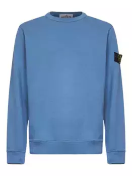Толстовка с круглым вырезом в рубчик Stone Island, синий