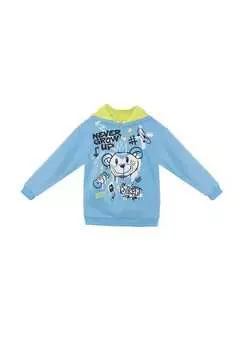 Толстовка с крутым медведем Denokids, голубой